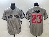 Men's Minnesota Twins #23 Royce Lewis 2023 Grey Home Team Cool Base Stitched Jersey,baseball caps,new era cap wholesale,wholesale hats